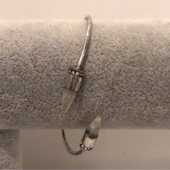 New* in Box Jade & Jasper Bracelet- silver tone with clear crystal ends - Picture 10 of 13